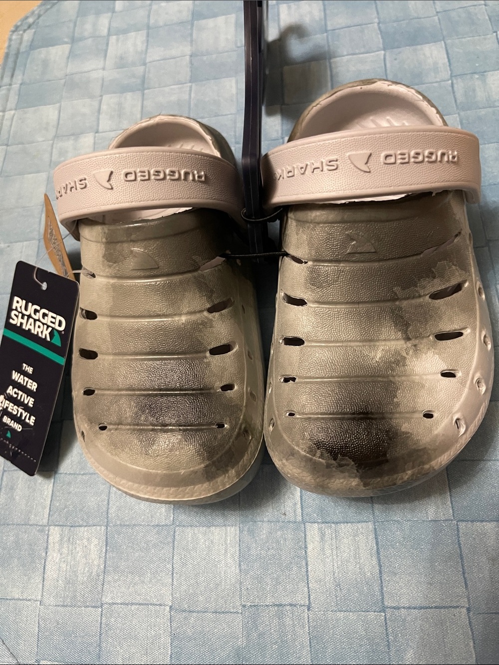 Kids.  Rugged Shark  Water-Friendly Clog in Gray-Camo